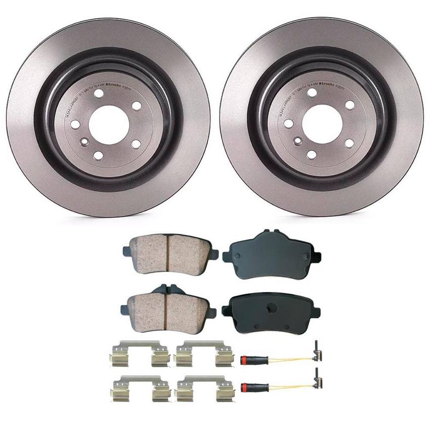 Mercedes Disc Brake Pad and Rotor Kit - Rear (345mm) (Ceramic) (EURO) 1664230700 - Akebono Euro Ultra-Premium 4119897KIT